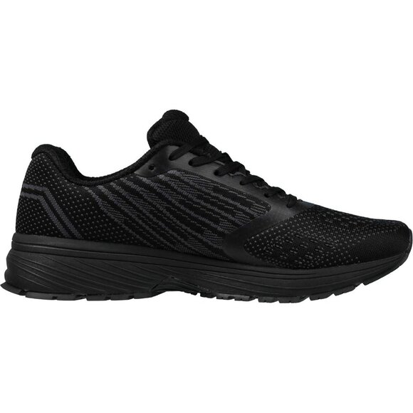 Men's All Black Supportive Running Shoes Cushioned Athletic Lace Up Sneakers - Picture 6 of 6